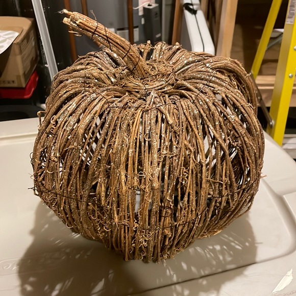 Pier 1 Holiday Pier One Wicker Light Up Pumpkin Poshmark